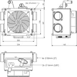 5kW Midi Heater with Side Outlets and PWM Fan Controller 12v