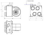 5kw Midi Heater Front Outlet 4x 50mm 12v