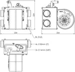 5kw Midi Heater with Side Outlets 4 x 50mm 12v